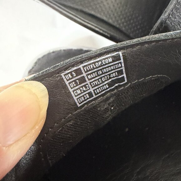 Fitflop Loafers 7 Women Black Patent Leather Calf Hair Tassel Patrina Paige - Picture 10 of 11